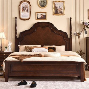 Modern light luxury Durable Solid Oak Full Size <b>Platform</b> <b>Bed</b> in Vintage Style Eco-Friendly for Bedrooms Apartments & Hotels - Product Image 4