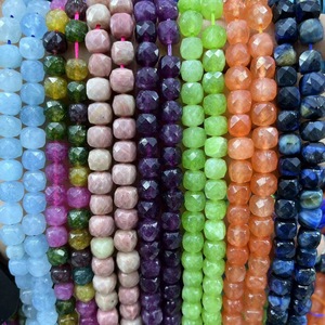Cuentas de Piedra Natural Facetadas de 8mm, Cuentas Cuadradas Sueltas para Fabricación de Joyería, Pulseras y Collares - Product Image 1