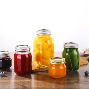 Tùy Chỉnh 8Oz 16Oz 32Oz 1500Ml Miệng Rộng Glass Mason Jar Thường Xuyên Miệng Canning Có Nắp Đậy Cho Thực Phẩm Đồ Uống Lưu Trữ