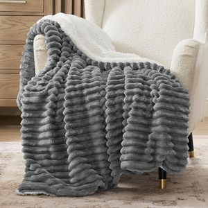 2026 Luxury Electric Heated Blanket Double Layer Faux Rabbit Fur More Comfortable Washable <b>Quilted</b> Wearable Eco-Friendly for - Product Image 1