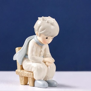 Adorable Estatuilla <span class=keywords><strong>del</strong></span> <span class=keywords><strong>Principito</strong></span> con Rosa Roja, Pintada a Mano en Resina, Coleccionable para Decoración <span class=keywords><strong>del</strong></span> Hogar, Interior de Auto y Regalos - Product Image 4