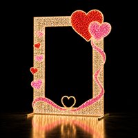 Cadre photo personnalisé avec motif de cœur d'amour et de papillon, éclairage LED, corde lumineuse, cadre en métal, CE RoHS IP65, décoration de mariage ou de la Saint-Valentin