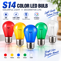 Ampoule LED colorée S14 2W E27 110V 220V, colonne de guidage lumineux décorative pour guirlandes de patio, fêtes, festivals et éclairage de jardin