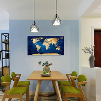 Arte de la pared mapa del mundo pintura listo para colgar mapa del mundo enmarcado grande lienzo arte mapa decoración de la pared impresiones artísticas