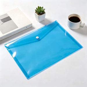 Carpeta de Archivo de Plástico A4 Transparente con Botón a Presión, Bolsa para Documentos, Suministros de Oficina, Venta al Por Mayor a Precio Económico - Product Image 3