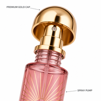 Flacon de parfum vide personnalisé 35 ml, vaporisateur fin argenté, atomiseur en verre rechargeable, vente en gros avec boîte de présentation, style arabe