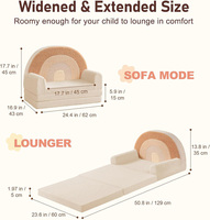 Canapé-lit pliable en tissu super doux et moderne pour enfants, chaise confortable 2-en-1 pour tout-petits, utilisation en chambre, OEM/ODM