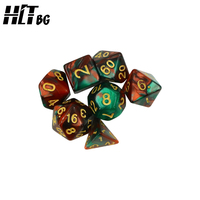 Set Dadu DND Kustom 7pcs Akrilik Polihedral untuk Permainan Meja, Pemasok Grosir
