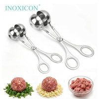 Pinces de cuisine en acier inoxydable, vente chaude, compatibles lave-vaisselle, micro-ondes et four, pour boulettes de viande, poisson et boulettes de riz, pour la cuisine à domicile