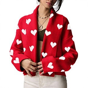 Cardigan long et ample en acrylique tricoté gaufré couleur unie style vintage pour femme – Collection Hiver - Product Image 3