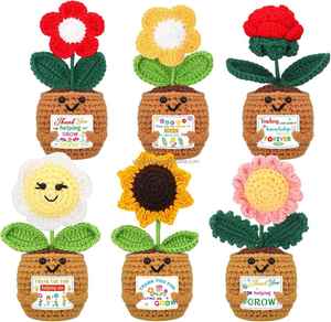 Handmade Crochet Sunflower Sentimental Gifts Anniversary Birthday <b>Presents</b> for Wife Husband Girlfriend Home Office Decor - Product Image 6