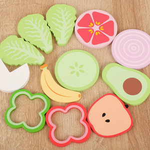 Jouet de <span class=keywords><strong>cuisine</strong></span> pour enfants en bois naturel résistant à l'usure, non toxique, écologique, pour fruits et légumes, <span class=keywords><strong>simulation</strong></span> de salade, jeu de rôle, jouet éducatif - Product Image 3