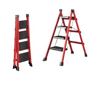 Pieghevole con 3 gradini con scaletta pieghevole con scaletta a mano a pedale largo per casa uscita antincendio interna moderna libreria nera con scala - Product Image 6