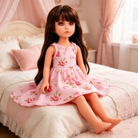 OEM ODM Robe de poupée imprimée multi-tailles de 18 pouces pour fille, tenue florale sans manches, jouet de jeu d'imitation pour enfants, cadeau d'anniversaire ou de vacances