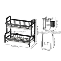Égouttoir à vaisselle double niveau en métal pour comptoir, organisateur de vaisselle et de bols, petit support de rangement pour cuisine transfrontalière