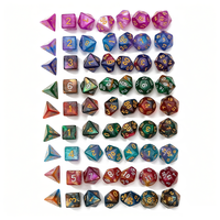 Lot de 7 dés polyédriques DND en acrylique à paillettes dégradées bleu-violet pour jeux de rôle sur table Dungeons & Dragons