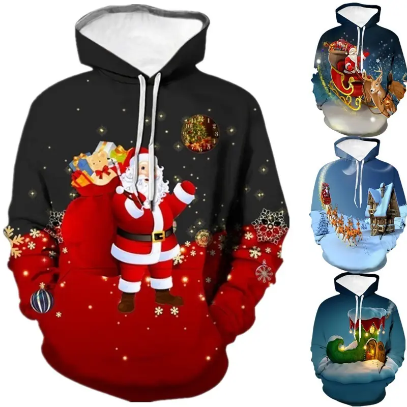 Lovers wear sweater Christmas 3D digital printing autumn and winter clothing men's and women's hoodies wholesale