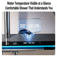 Ensemble de douche mural OEM personnalisé avec affichage numérique LED, 4 fonctions, touches de piano, haute pression, 8802, pour salle de bain
