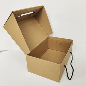 Foldable Corrugated Kraft <b>Box</b> With Rope Carry Handle Multipurpose Paper <b>Box</b> For Gift And Retail Packing - Product Image 6
