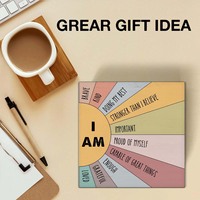 Panneau en bois Art Déco avec affirmations positives, taille personnalisable, pour coin de salle de classe, étagère de maison, décoration de table