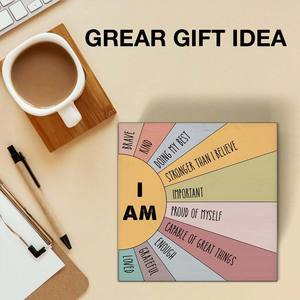 ชั้นวางโต๊ะในห้องเรียนขนาด5x5นิ้วป้ายบล็อคไม้ที่มีสไตล์เป็นแรงบันดาลใจ - Product Image 6