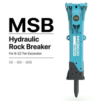 Martillo Hidráulico MSB600 Tipo Caja para Romper Hormigón, Maquinaria para Excavadoras de 22-28 Toneladas SK230 SK250