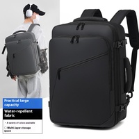 Sac à dos pour ordinateur portable grande capacité, étanche, multifonction, avec fermeture éclair, pour unisexe, affaires, voyages, étudiants, en polyester Oxford