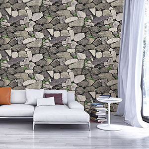 Papel Tapiz 3D <span class=keywords><strong>MyHome</strong></span> para el Mercado Africano, Papel Tapiz en Blanco y Negro - Product Image 4