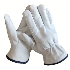 China Gloves Factory A Grade Soft Goatskin Grain Leather Driving Construction Industrial Goat Skin Working Gloves For Men General Purpose Gloves
