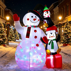 Unigz Muñecos Inflables de Nieve Personalizados con Luces LED para Exteriores, Decoración Navideña - Product Image 3