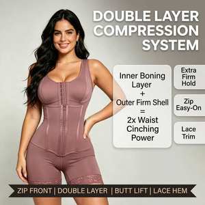 Gaine amincissante de compression post-opératoire BBL, effet ventre plat, marque privée, tissée fine, Fajas Colombiana - Product Image 2