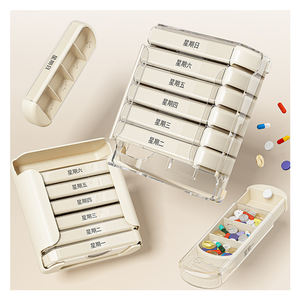 Mezzogiorno PM custodia personalizzabile contenitore di plastica per pillole <span class=keywords><strong>tre</strong></span> <span class=keywords><strong>scomparti</strong></span> 7 cialde giornaliere personalizzabili - Product Image 5