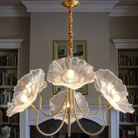 Lustre en cristal de laiton français lumière moderne Simple créatif pour une utilisation intérieure Vintage américain pour plafond de tête de lit de chambre