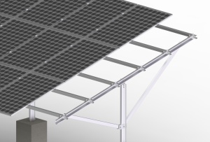 Support de montage de panneau solaire anodisé GT, configuration en ligne à <span class=keywords><strong>double</strong></span> renfort pour carports sur <span class=keywords><strong>toit</strong></span>, 55 m/s - Product Image 3