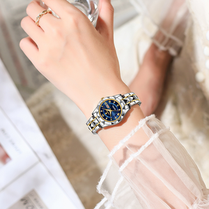 Montre pour femme POEDAGAR 306 de luxe, lumineuse, étanche, avec affichage de la date et du jour, bracelet en acier inoxydable, montre à quartz pour femme - Product Image 5