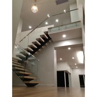 Belle poudre noire enduit intérieur escalier en acier élégant câble métal garde-corps pour Villa maison escalier pièces