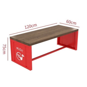 SUNYARD Ensemble de mobilier de bar et de restauration de style industriel en bambou, avec banquette de salon, pour bars à vin, pubs, cafés, conteneurs, salons de thé et restaurants à thème musical - Product Image 5