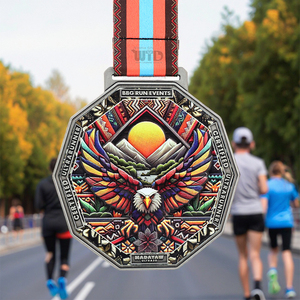Medalla Conmemorativa Metálica Personalizada para Ultra Maratón de 50KM, Insignia de Honor Exclusiva para Finalistas de Carreras de 50 Kilómetros - Product Image 1