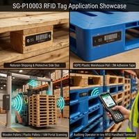 Tag Pallet RFID UHF IP68 90x10mm FR4 U8 Jangkauan Jauh 16M 150C Tahan Suhu Tinggi Pemasangan Rivet Pelacak Pallet Kayu Plastik Label Keras