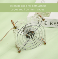 Ventilateur de refroidissement en acrylique pour hamster, prévention des coups de chaleur estivaux, accessoires pour cage en fer pour hamster