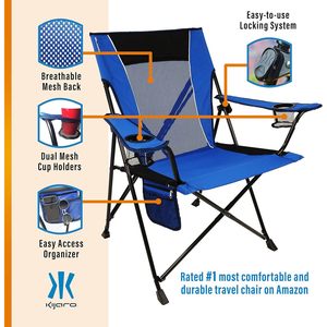 Sedie da campo pieghevoli a doppia serratura Premium versatili per sport all'aperto e spiaggia-blu maldive per viaggiare - Product Image 3
