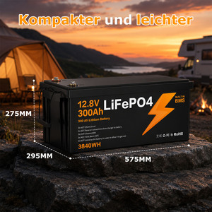 Batterie au lithium 12V 300Ah <span class=keywords><strong>pour</strong></span> entrepôt européen, durée de vie de plus de 15000 cycles à 60 % de décharge profonde, pack de batteries LiFePo4 étanche IP67 - Product Image 1