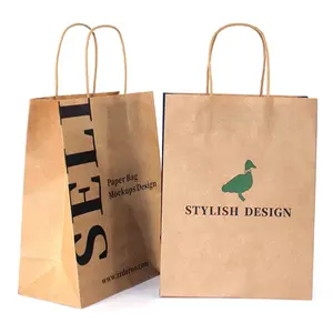 Good Price Customized Shopping Paper Bag With Handled Golden Supplier Recycled Paper Die Cut Shopping Bag