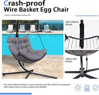 Chaise à œufs suspendue avec support Chaise pivotante d'intérieur Chaise à œufs hamac d'extérieur pour patio chambre jardin et balcon