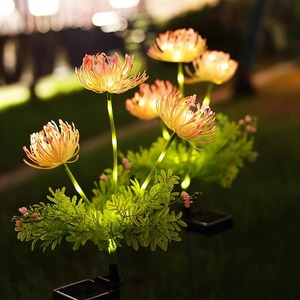 Lampe solaire féerique en forme de fleur de lys araignée, étanche, à piquer dans le sol, pour la décoration de jardin, de cour et de pelouse - Product Image 2