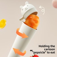 Moule à glace et sucettes glacées en PP+TPE de qualité alimentaire, motif animaux de dessin animé (lapin, ours), série JW660, vente en gros JOOHUB