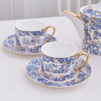 Services de vaisselle pour mariage comprenant des assiettes à dîner, motif floral bleu vintage, services de vaisselle personnalisés