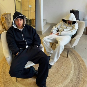 Clothing Manufacturers Custom Jogging Suit Set Reversible Heavyweight Tracksuit High Quality Zip up Hoodie and Sweatpants Set - Product Image 1