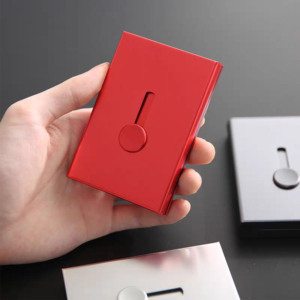 Boîte de cartes de visite en aluminium, boîtier de <span class=keywords><strong>luxe</strong></span> pop-up pour hommes, logo personnalisé, bouton poussoir, <span class=keywords><strong>porte</strong></span>-cartes de visite, 1 pièce - Product Image 5