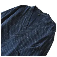 日本の着物パジャマメンズとストライプのコットンショーツパジャマ2層ガーゼ付き